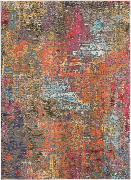 5' x 7' Sunset Abstract Power Loom Non Skid Area Rug
