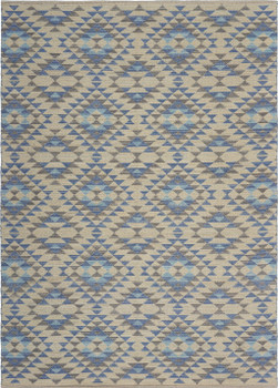 5' x 7' Blue Decorative Lattice Area Rug