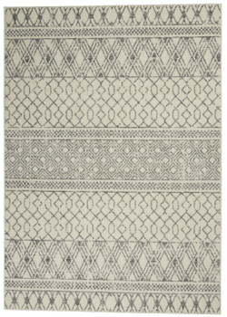 5' x 7' Gray Geometric Power Loom Polypropylene Rectangle Area Rug