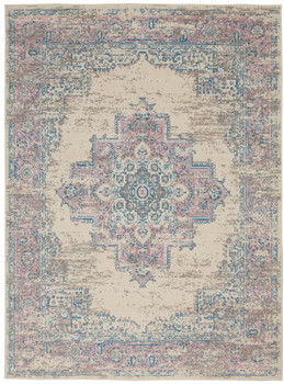 5' x 7' Pink Damask Power Loom Area Rug