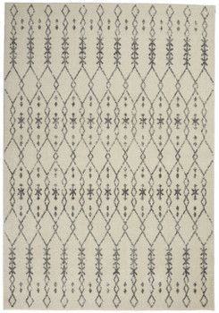 5' x 7' Gray Geometric Power Loom Polypropylene Area Rug