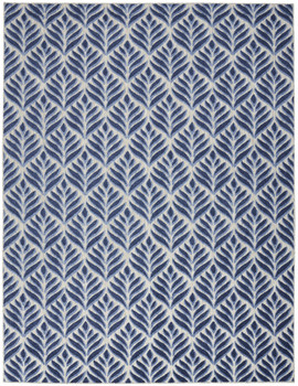 5' x 8' Blue Floral Stain Resistant Non Skid Area Rug