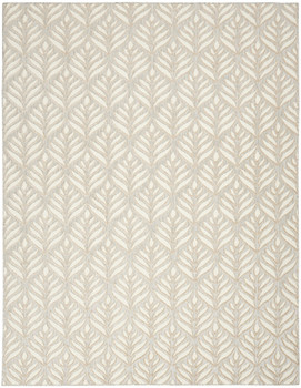 5' x 8' Ivory and Grey Floral Stain Resistant Non Skid Area Rug