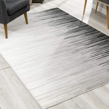 5' x 8' Black Abstract Dhurrie Area Rug