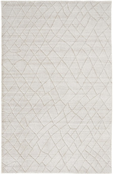 5' x 8' Ivory and Gray Striped Hand Woven Area Rug