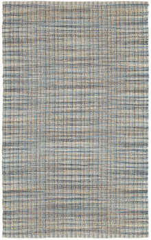 5' x 8' Blue Dhurrie Hand Woven Area Rug