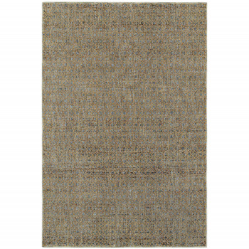 5' x 8' Silver Gold Rust and Blue Green Geometric Power Loom Stain Resistant Area Rug