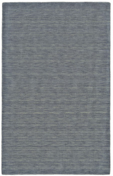 5' x 8' Gray and Blue Wool Hand Woven Stain Resistant Area Rug