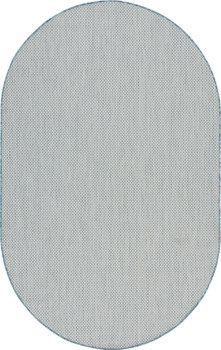 5' x 8' Blue Geometric Power Loom Area Rug