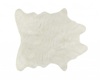5' x 8' Super Soft Off White Faux Hide Area Rug