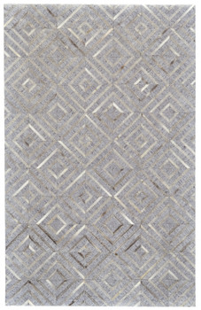 5' x 8' Gray Taupe and Ivory Geometric Hand Woven Area Rug