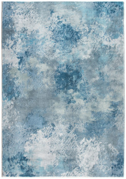 5' x 8' Blue Abstract Dhurrie Rectangle Polyester Area Rug