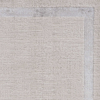 5' x 8' Ivory Silver Machine Woven Bordered Indoor Area Rug
