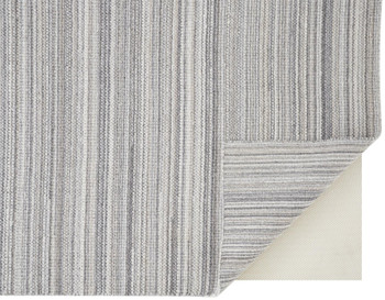 5' x 8' Gray and Taupe Wool Hand Woven Stain Resistant Area Rug