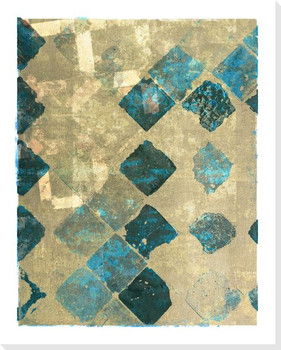 Block Print Patterns Blue 1 Wrapped Canvas Giclee Print Wall Art