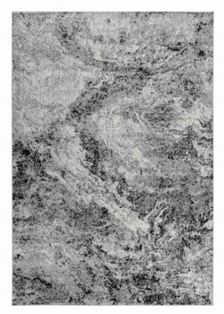 5' x 8' Grey Abstract Polypropylene Rectangle Area Rug