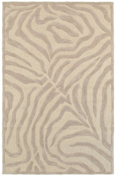 5' x 8' Taupe Zebra Pattern Area Rug