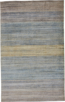 5' x 8' Blue Purple and Tan Ombre Hand Woven Area Rug