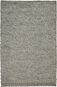 5' x 8' Gray and Ivory Wool Floral Hand Woven Stain Resistant Area Rug