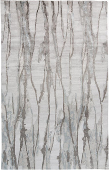 5' x 8' Taupe Ivory and Gray Abstract Tufted Handmade Area Rug
