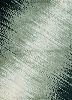 5' x 8' Silver Grey Machine Woven Abstract Brushstroke Indoor Area Rug