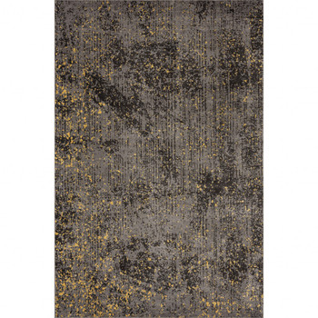 5' x 8' Gray and Yellow Abstract Sprinkle Area Rug