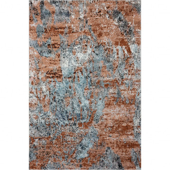 5' x 8' Rustic Brown Abstract Area Rug