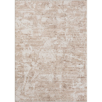 5' x 8' Beige Abstract Polyester Area Rug