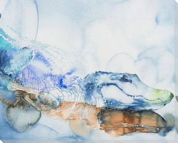 Blue Gator Wrapped Canvas Giclee Print Wall Art