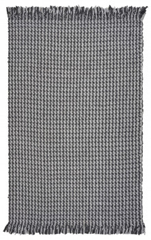 5' x 8' Grey Hand Woven Houndstooth Indoor Area Rug