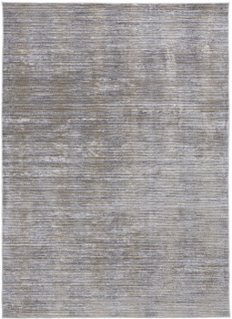 5' x 8' Taupe Silver and Tan Abstract Power Loom Area Rug