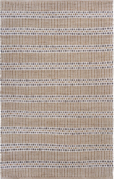 5' x 8' Gray and Ivory Dhurrie Hand Woven Area Rug