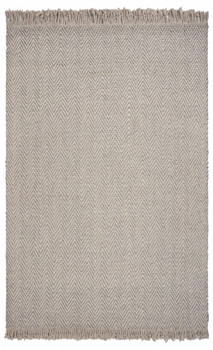 5' x 8' Oatmeal Beige Hand Woven Houndstooth Indoor Area Rug