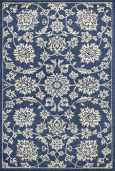 5' x 8' Denim Floral Vines UV Treated Area Rug
