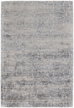 5' x 8' Blue Gray and Taupe Abstract Hand Woven Area Rug