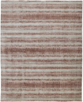 5' x 8' Tan Ivory and Pink Abstract Hand Woven Area Rug