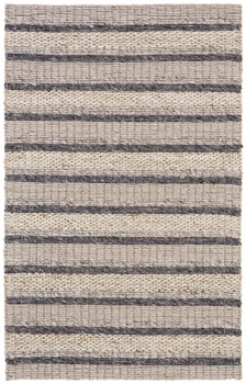 5' x 8' Ivory Tan and Gray Wool Hand Woven Stain Resistant Area Rug