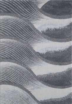 5' x 8' Blue and Gray Abstract Dhurrie Area Rug