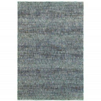 5' x 8' Blue Grey Silver and Green Power Loom Stain Resistant Area Rug