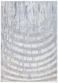 5' x 8' Gray Abstract Dhurrie Polyester Rectangle Area Rug