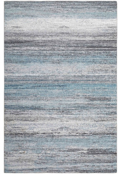 5' x 8' Turquoise and Gray Abstract Stain Resistant Area Rug
