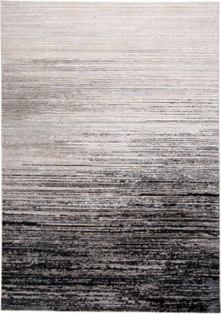 5' x 8' Black and Dark Gray Abstract Stain Resistant Area Rug