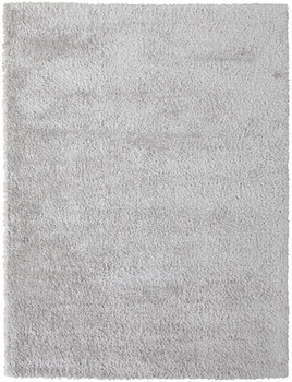 5' x 8' Silver and Gray Shag Power Loom Stain Resistant Area Rug