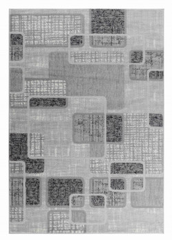 5' x 8' Grey Geometric Polypropylene Area Rug