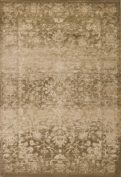 5' x 8' Beige Machine Woven Distressed Floral Traditional Indoor Area Rug