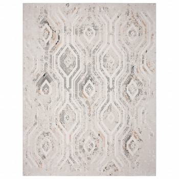 5' x 8' Cream Abstract Distressed Area Rug