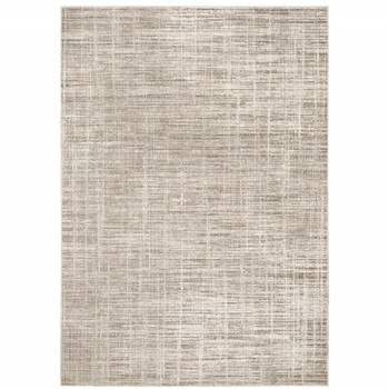 5' x 8' Beige Grey Ivory Tan & Brown Abstract Power Loom Area Rug