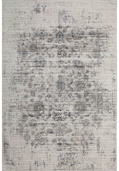 5' x 8' Beige Oriental Distressed Stain Resistant Area Rug