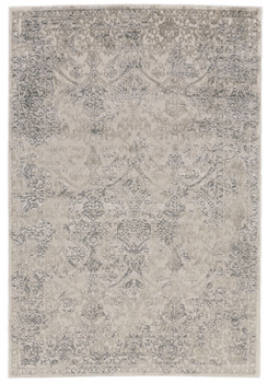 5' x 8' Ivory Gray and Black Abstract Stain Resistant Area Rug