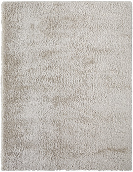 5' x 8' Ivory Shag Power Loom Stain Resistant Area Rug